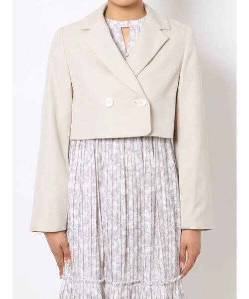 MERCURYDUO(マーキュリーデュオ)の「クロップドダブルジャケット(テーラードジャケット・レディース・ベージュ/ミント・MEDIUM/SMALL)」の15枚目の写真