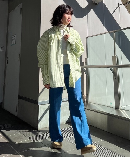 【美品/23SS】Shinzone DADDYシャツ ストライプ グリーン 2_000000017581.jpg?1677662147