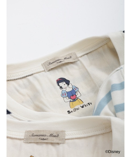 Samansa Mos2（サマンサ モスモス）の「【Disney】プリンセス／スムースボーダートップス（Tシャツ/カットソー・レディース・ブルー/ピンク/ネイビー/イエロー・ﾌﾘ-）」の2枚目の写真