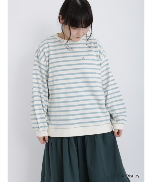 Samansa Mos2（サマンサ モスモス）の「【Disney】プリンセス／スムースボーダートップス（Tシャツ/カットソー・レディース・ブルー/ピンク/ネイビー/イエロー・ﾌﾘ-）」の8枚目の写真