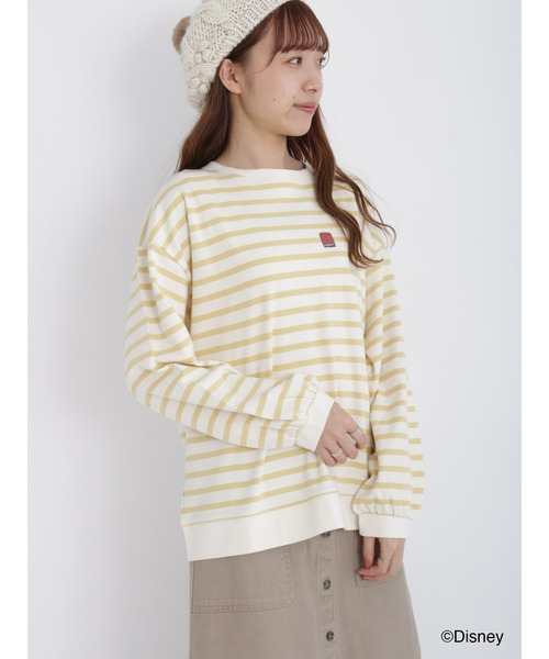 Samansa Mos2（サマンサ モスモス）の「【Disney】プリンセス／スムースボーダートップス（Tシャツ/カットソー・レディース・ブルー/ピンク/ネイビー/イエロー・ﾌﾘ-）」の12枚目の写真