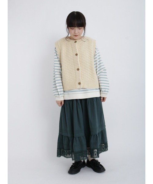 Samansa Mos2（サマンサ モスモス）の「【Disney】プリンセス／スムースボーダートップス（Tシャツ/カットソー・レディース・ブルー/ピンク/ネイビー/イエロー・ﾌﾘ-）」の19枚目の写真