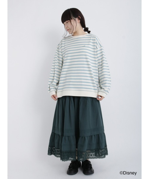 Samansa Mos2（サマンサ モスモス）の「【Disney】プリンセス／スムースボーダートップス（Tシャツ/カットソー・レディース・ブルー/ピンク/ネイビー/イエロー・ﾌﾘ-）」の21枚目の写真