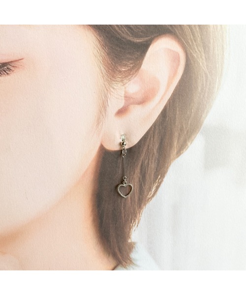 tone（トーン）の「【-lensa-】シルバーハートで小ぶりピアス(MA)（ピアス（両耳用）・レディース・シルバー・FREE）」の5枚目の写真