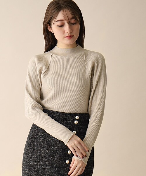 OPAQUE.CLIP（オペークドットクリップ）の「◆ラメリブラグランデザインニット（ニット/セーター・レディース・シルバー系5/ゴールド系その他5・38）」の3枚目の写真