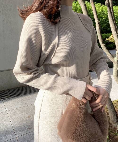 OPAQUE.CLIP（オペークドットクリップ）の「◆ラメリブラグランデザインニット（ニット/セーター・レディース・シルバー系5/ゴールド系その他5・38）」の2枚目の写真