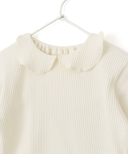 MAKE YOUR DAY（メイクユアデイ）の「衿付きテレコリブロンパス（ロンパース・キッズ・オリーブ/オフホワイト/ピンク/モカ・70/80）」の9枚目の写真