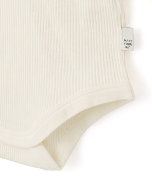 MAKE YOUR DAY（メイクユアデイ）の「衿付きテレコリブロンパス（ロンパース・キッズ・オリーブ/オフホワイト/ピンク/モカ・70/80）」の11枚目の写真