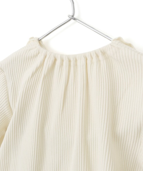 MAKE YOUR DAY（メイクユアデイ）の「衿付きテレコリブロンパス（ロンパース・キッズ・オリーブ/オフホワイト/ピンク/モカ・70/80）」の13枚目の写真