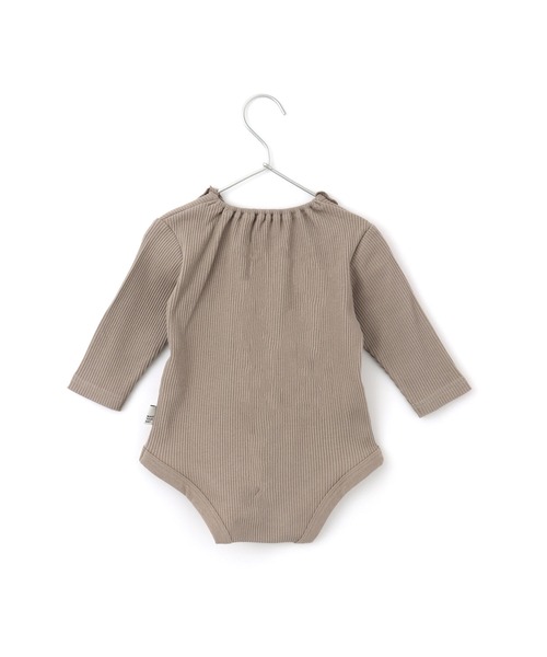 MAKE YOUR DAY（メイクユアデイ）の「衿付きテレコリブロンパス（ロンパース・キッズ・オリーブ/オフホワイト/ピンク/モカ・70/80）」の6枚目の写真