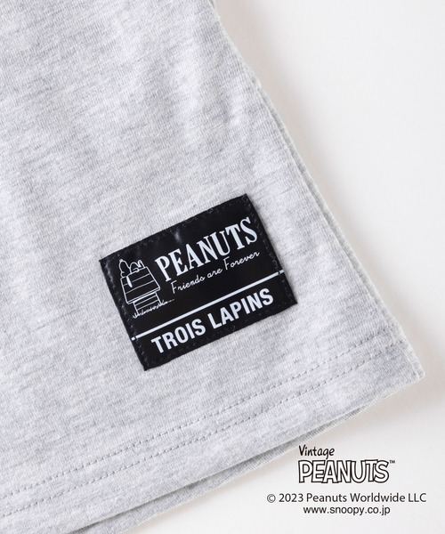 trois lapins kp(トロワラパンケーピー)の「【PEANUTS】スヌーピーコラボ 袖配色ワンピース(80~90)(ワンピース・キッズ・杢グレー/ブラック・80cm/90cm)」の9枚目の写真