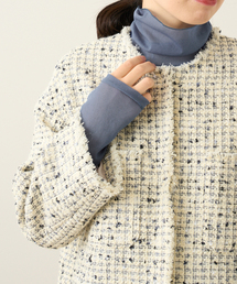 トリコットシースルーハイネックプルオーバー