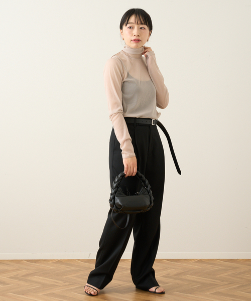 journal standard L'essage(ジャーナルスタンダードレサージュ)の「トリコットシースルーハイネックプルオーバー(Tシャツ/カットソー・レディース・ホワイト/ベージュ系その他/ブルー系その他・FREE)」の4枚目の写真