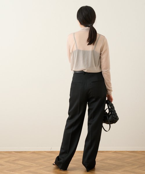 journal standard L'essage(ジャーナルスタンダードレサージュ)の「トリコットシースルーハイネックプルオーバー(Tシャツ/カットソー・レディース・ホワイト/ベージュ系その他/ブルー系その他・FREE)」の5枚目の写真