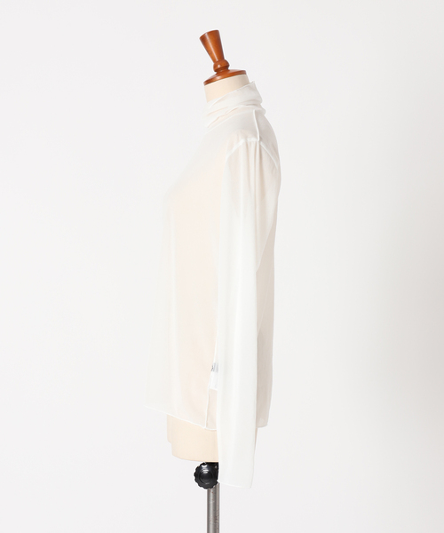 journal standard L'essage(ジャーナルスタンダードレサージュ)の「トリコットシースルーハイネックプルオーバー(Tシャツ/カットソー・レディース・ホワイト/ベージュ系その他/ブルー系その他・FREE)」の8枚目の写真