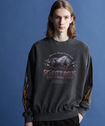 schott | Schott/ショット/PIGMENT O/D CREW SWEAT "BULL FIRE"/ピグメント クルースウェット "ブルファイア"(スウェット)