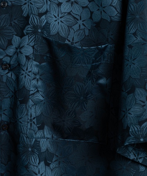 KUUUPY(クーピー)の「Flower Jacquard Open Collar Shirts - 花柄ジャガードオープンカラーシャツ(シャツ/ブラウス・メンズ・ブラック/ブルー・SMALL/MEDIUM/LARGE)」の12枚目の写真