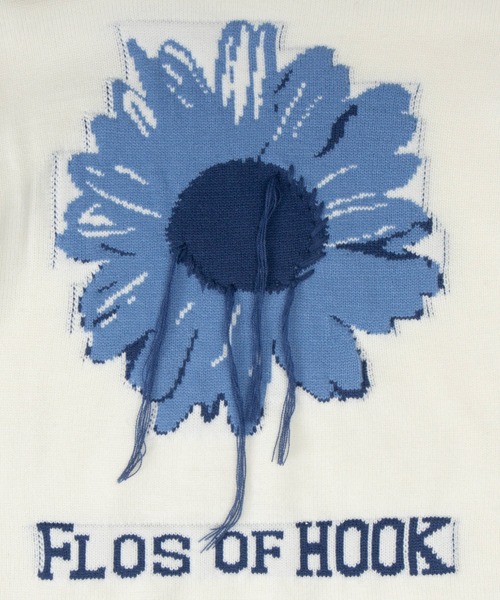 HOOK(フック)の「HOOK -original- 個性派レイジーステッチフリンジ付きマーガレットニットプルオーバー(ニット/セーター・メンズ・グリーン/ホワイト/ブラック・M/L/XL)」の9枚目の写真