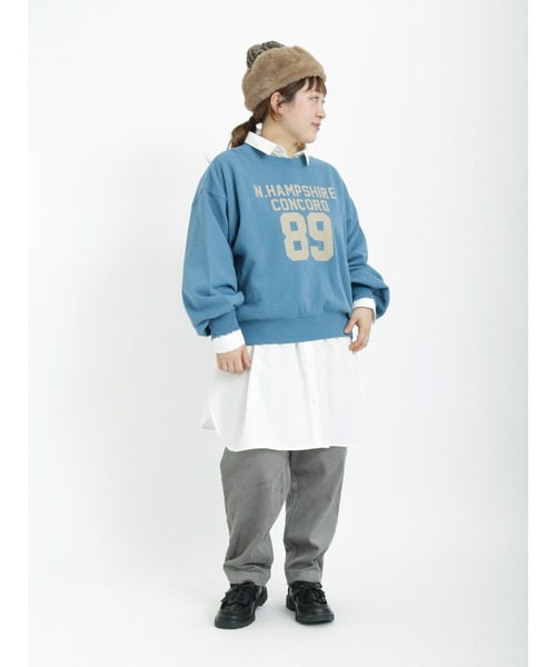 Samansa Mos2(サマンサ モスモス)の「ロゴ裏毛トレーナー(Tシャツ/カットソー・レディース・ブルー/ベージュ/チャコール/グリーン・フリ-)」の5枚目の写真