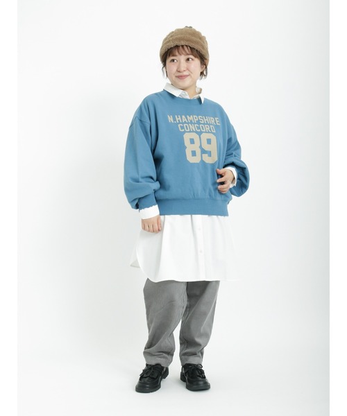 Samansa Mos2(サマンサ モスモス)の「ロゴ裏毛トレーナー(Tシャツ/カットソー・レディース・ブルー/ベージュ/チャコール/グリーン・フリ-)」の6枚目の写真