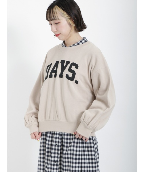 Samansa Mos2(サマンサ モスモス)の「ロゴ裏毛トレーナー(Tシャツ/カットソー・レディース・ブルー/ベージュ/チャコール/グリーン・フリ-)」の11枚目の写真