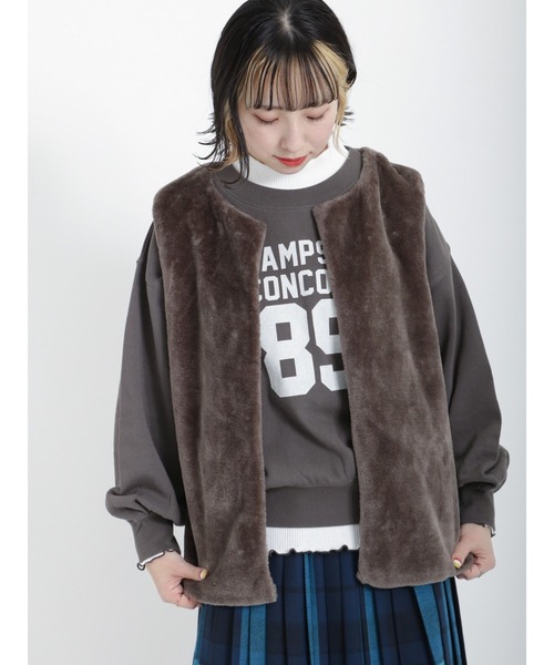 Samansa Mos2(サマンサ モスモス)の「ロゴ裏毛トレーナー(Tシャツ/カットソー・レディース・ブルー/ベージュ/チャコール/グリーン・フリ-)」の20枚目の写真