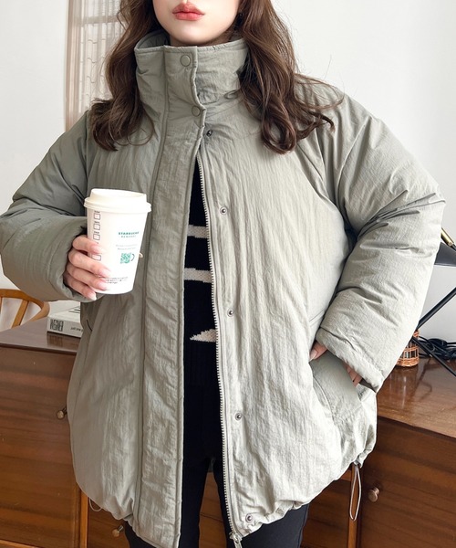 まさと◆Lui's◆スタンドカラー　ナイロンジャケット　オーバーサイズ moment+（モーメントプラス）の「スタンドカラーファイバー