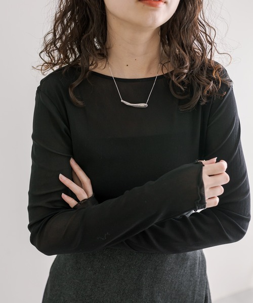 mystic（ミスティック）の「シアークループルオーバー（Tシャツ/カットソー・レディース・アイボリー/ブラック/ライム・FREE）」の2枚目の写真