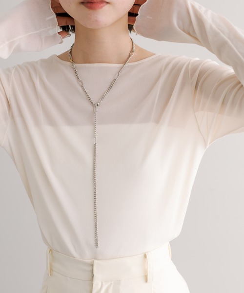 mystic（ミスティック）の「シアークループルオーバー（Tシャツ/カットソー・レディース・アイボリー/ブラック/ライム・FREE）」の13枚目の写真