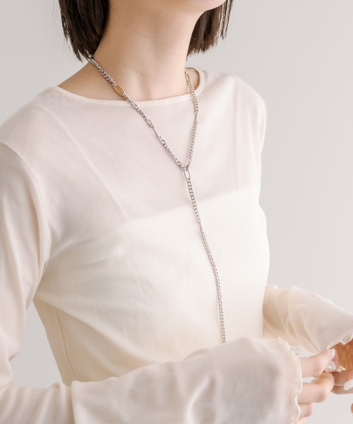 mystic（ミスティック）の「シアークループルオーバー（Tシャツ/カットソー・レディース・アイボリー/ブラック/ライム・FREE）」の18枚目の写真