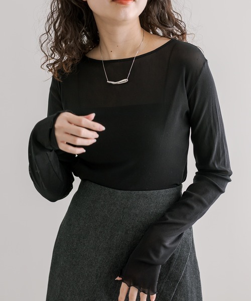 mystic（ミスティック）の「シアークループルオーバー（Tシャツ/カットソー・レディース・アイボリー/ブラック/ライム・FREE）」の14枚目の写真