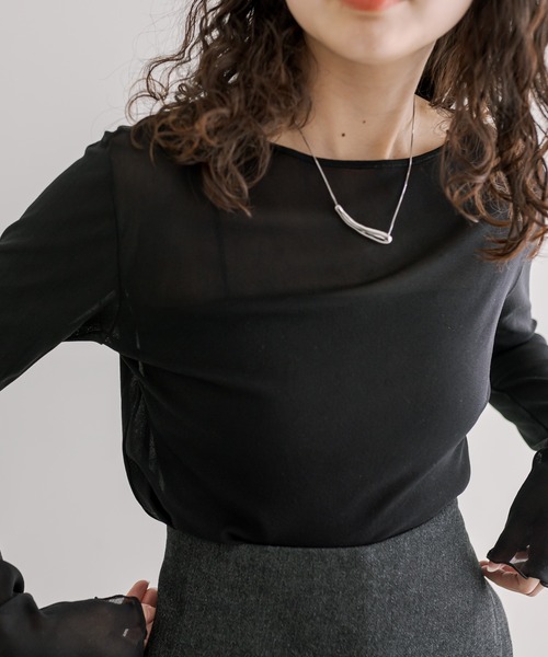 mystic（ミスティック）の「シアークループルオーバー（Tシャツ/カットソー・レディース・アイボリー/ブラック/ライム・FREE）」の10枚目の写真