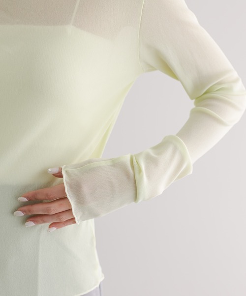 mystic（ミスティック）の「シアークループルオーバー（Tシャツ/カットソー・レディース・アイボリー/ブラック/ライム・FREE）」の9枚目の写真