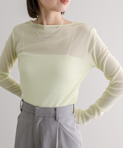mystic（ミスティック）の「シアークループルオーバー（Tシャツ/カットソー・レディース・アイボリー/ブラック/ライム・FREE）」の6枚目の写真