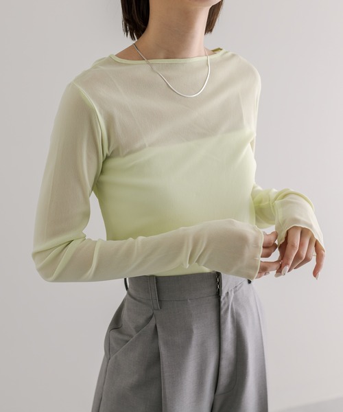 mystic（ミスティック）の「シアークループルオーバー（Tシャツ/カットソー・レディース・アイボリー/ブラック/ライム・FREE）」の21枚目の写真