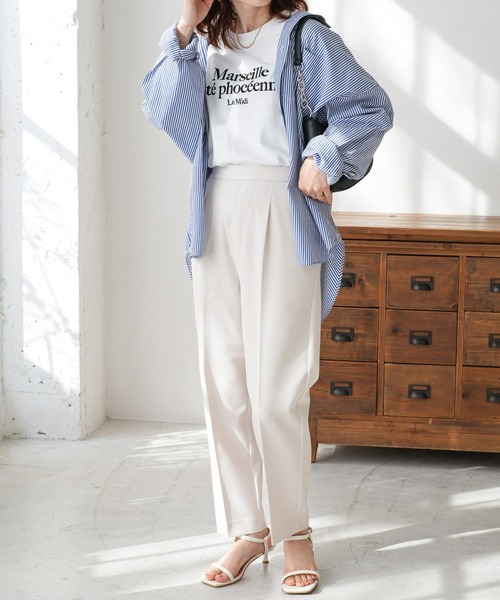 DISCOAT（ディスコート）の「【セットアップ対応】アンチピリングテーパードパンツ《XS～Lサイズ展開》（スラックス・レディース・ブラック/ベージュ/パープル/ホワイト系その他・X-SMALL/SMALL/MEDIUM/LARGE）」の2枚目の写真