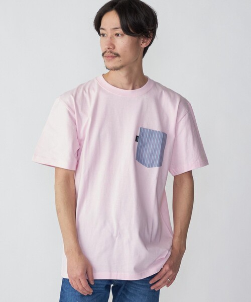 SHIPS(シップス)の「*SHIPS: ストライプ シャツ ポケット Tシャツ(Tシャツ/カットソー・メンズ・ネイビー/ピンク/チャコールグレー/ライトブルー/ホワイト/ブラック・SMALL/MEDIUM/LARGE/X-LARGE)」の6枚目の写真