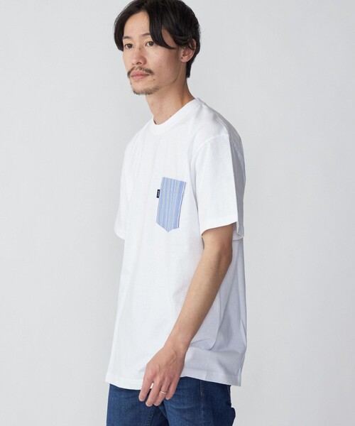 SHIPS(シップス)の「*SHIPS: ストライプ シャツ ポケット Tシャツ(Tシャツ/カットソー・メンズ・ネイビー/ピンク/チャコールグレー/ライトブルー/ホワイト/ブラック・SMALL/MEDIUM/LARGE/X-LARGE)」の8枚目の写真