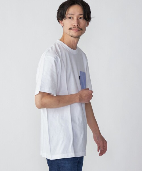 SHIPS(シップス)の「*SHIPS: ストライプ シャツ ポケット Tシャツ(Tシャツ/カットソー・メンズ・ネイビー/ピンク/チャコールグレー/ライトブルー/ホワイト/ブラック・SMALL/MEDIUM/LARGE/X-LARGE)」の16枚目の写真