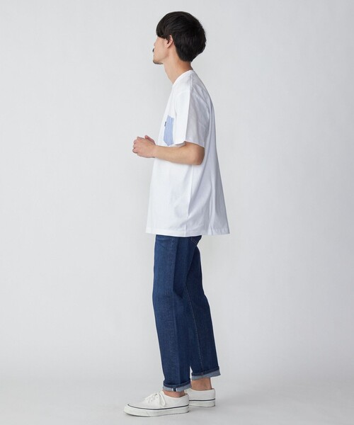 SHIPS(シップス)の「*SHIPS: ストライプ シャツ ポケット Tシャツ(Tシャツ/カットソー・メンズ・ネイビー/ピンク/チャコールグレー/ライトブルー/ホワイト/ブラック・SMALL/MEDIUM/LARGE/X-LARGE)」の14枚目の写真