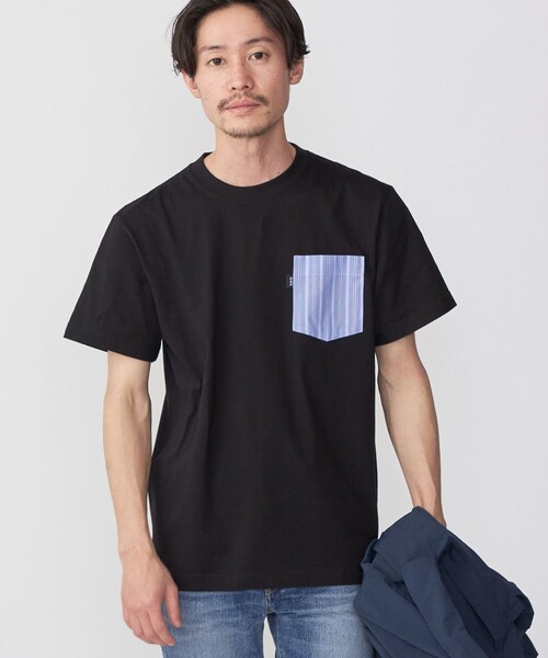SHIPS(シップス)の「*SHIPS: ストライプ シャツ ポケット Tシャツ(Tシャツ/カットソー・メンズ・ネイビー/ピンク/チャコールグレー/ライトブルー/ホワイト/ブラック・SMALL/MEDIUM/LARGE/X-LARGE)」の20枚目の写真