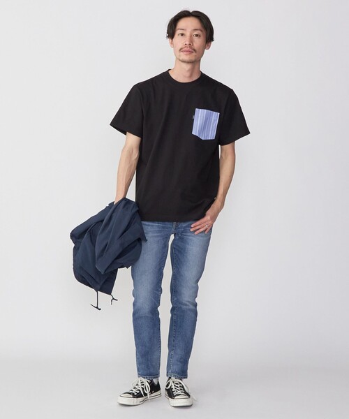 SHIPS(シップス)の「*SHIPS: ストライプ シャツ ポケット Tシャツ(Tシャツ/カットソー・メンズ・ネイビー/ピンク/チャコールグレー/ライトブルー/ホワイト/ブラック・SMALL/MEDIUM/LARGE/X-LARGE)」の11枚目の写真
