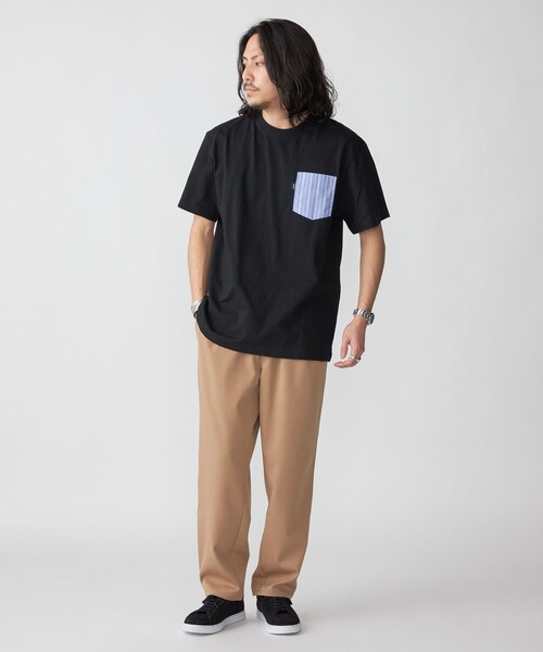 SHIPS(シップス)の「*SHIPS: ストライプ シャツ ポケット Tシャツ(Tシャツ/カットソー・メンズ・ネイビー/ピンク/チャコールグレー/ライトブルー/ホワイト/ブラック・SMALL/MEDIUM/LARGE/X-LARGE)」の19枚目の写真