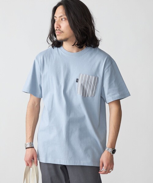 SHIPS(シップス)の「*SHIPS: ストライプ シャツ ポケット Tシャツ(Tシャツ/カットソー・メンズ・ネイビー/ピンク/チャコールグレー/ライトブルー/ホワイト/ブラック・SMALL/MEDIUM/LARGE/X-LARGE)」の22枚目の写真