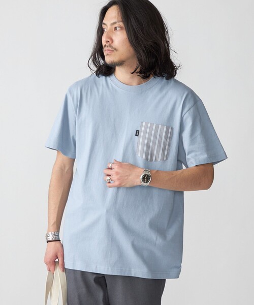 SHIPS(シップス)の「*SHIPS: ストライプ シャツ ポケット Tシャツ(Tシャツ/カットソー・メンズ・ネイビー/ピンク/チャコールグレー/ライトブルー/ホワイト/ブラック・SMALL/MEDIUM/LARGE/X-LARGE)」の13枚目の写真