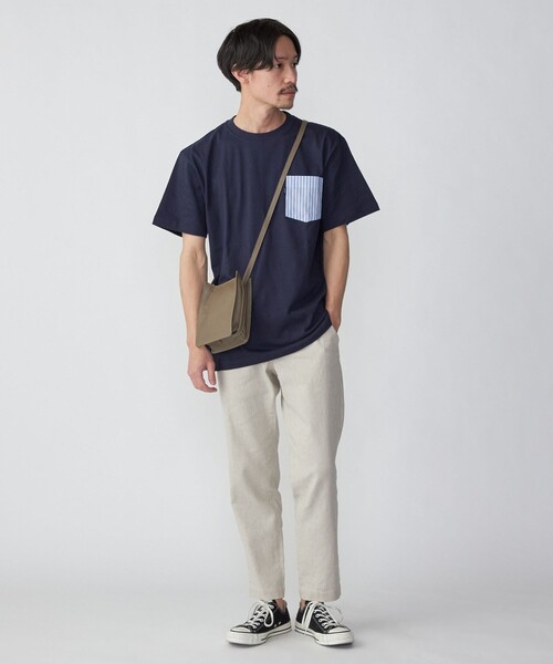 SHIPS(シップス)の「*SHIPS: ストライプ シャツ ポケット Tシャツ(Tシャツ/カットソー・メンズ・ネイビー/ピンク/チャコールグレー/ライトブルー/ホワイト/ブラック・SMALL/MEDIUM/LARGE/X-LARGE)」の12枚目の写真