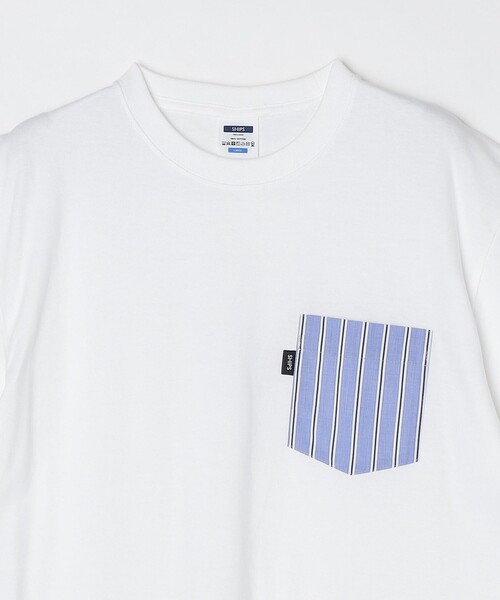 SHIPS(シップス)の「*SHIPS: ストライプ シャツ ポケット Tシャツ(Tシャツ/カットソー・メンズ・ネイビー/ピンク/チャコールグレー/ライトブルー/ホワイト/ブラック・SMALL/MEDIUM/LARGE/X-LARGE)」の15枚目の写真