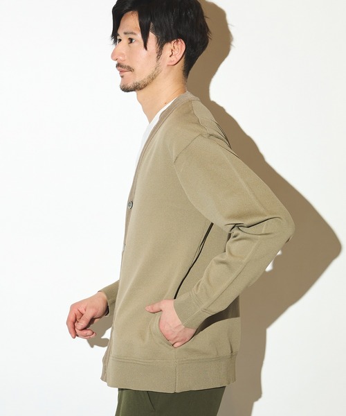 UNION STATION（ユニオンステーション）の「天竺編みニットカーディガン/マシンウォッシャブル（カーディガン/ボレロ・メンズ・ベージュ/ネイビー・LL/L/M）」の11枚目の写真