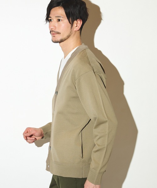 UNION STATION（ユニオンステーション）の「天竺編みニットカーディガン/マシンウォッシャブル（カーディガン/ボレロ・メンズ・ベージュ/ネイビー・LL/L/M）」の14枚目の写真