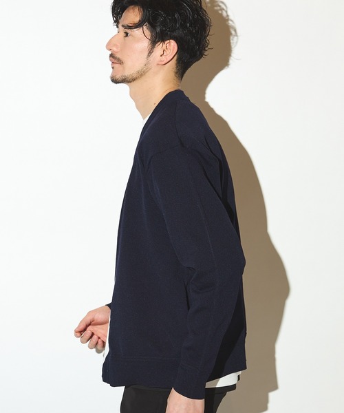 UNION STATION（ユニオンステーション）の「天竺編みニットカーディガン/マシンウォッシャブル（カーディガン/ボレロ・メンズ・ベージュ/ネイビー・LL/L/M）」の7枚目の写真